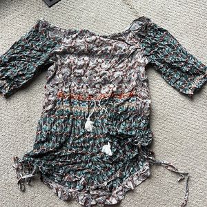 Off shoulder romper with ties